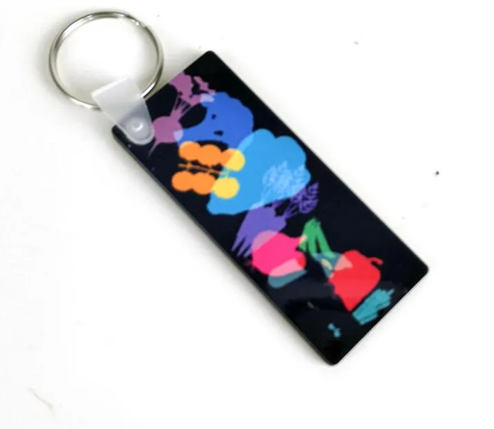 DHL Pendants Sublimation DIY White Blank Wooden Single Sided Rectangle Keychain