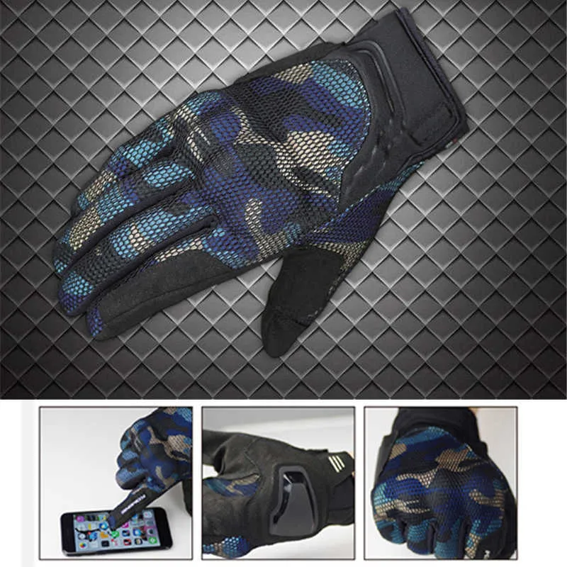 KOMINE GK-194 Summer Mesh Touch Screen Guanti da moto 3D Moto da equitazione Guanti da corsa Camo Knight Uomo Moto Sport Guanti H1022