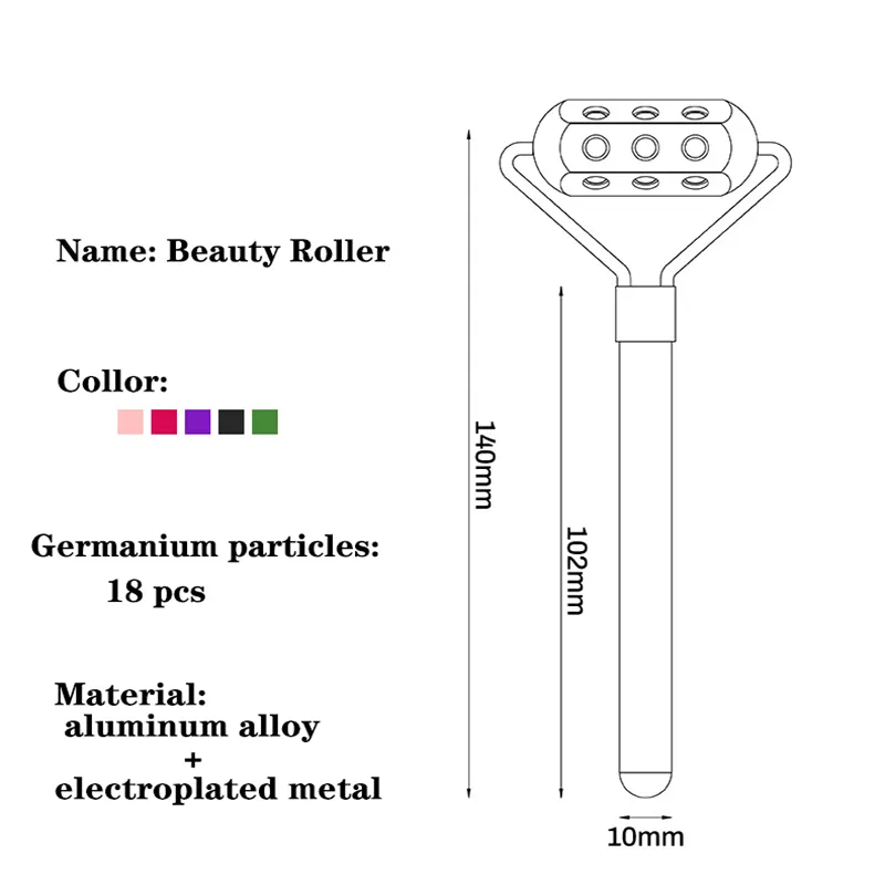 Germanium Grain Beauty Bar Party Favor Gifts Skin Care Rollers Potable Thin Face Massager Manual Roller