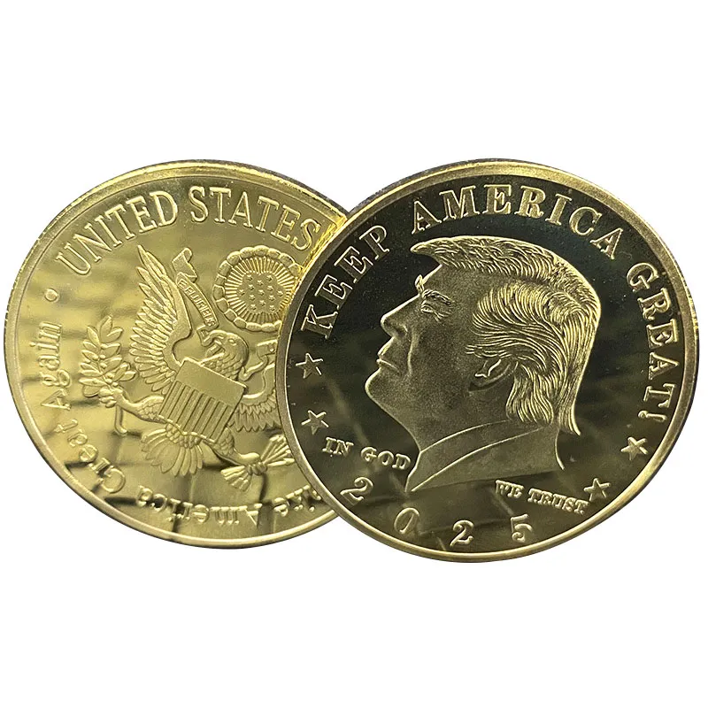 Donald Trump 2025 Gold Coin Craft Second President Double Sided Silver