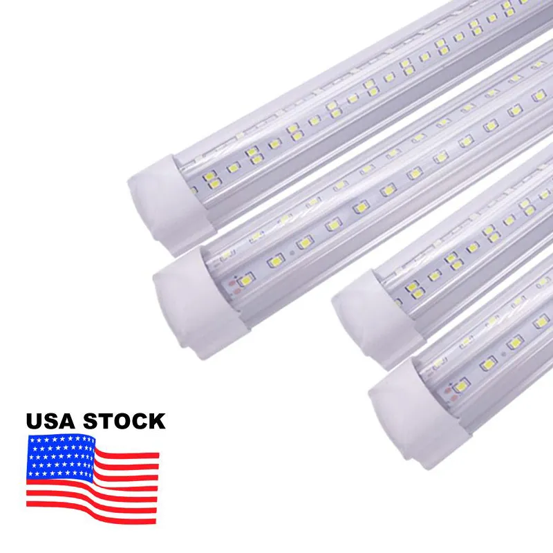 T8 8Ft 4 Rows 144W Integrated Tube Light V Shape 4ft 5ft 6ft 8 ft Cooler Door Freezer LED Lighting USALIGHT