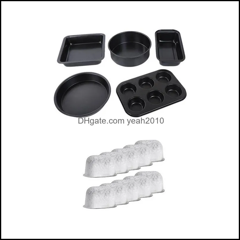 Set Carbon Steel Nonstick Bakeware Baking Tray & 10Pcs Non-Woven Bamboo Charcoal Filters, Filter Elements Coffee Filters