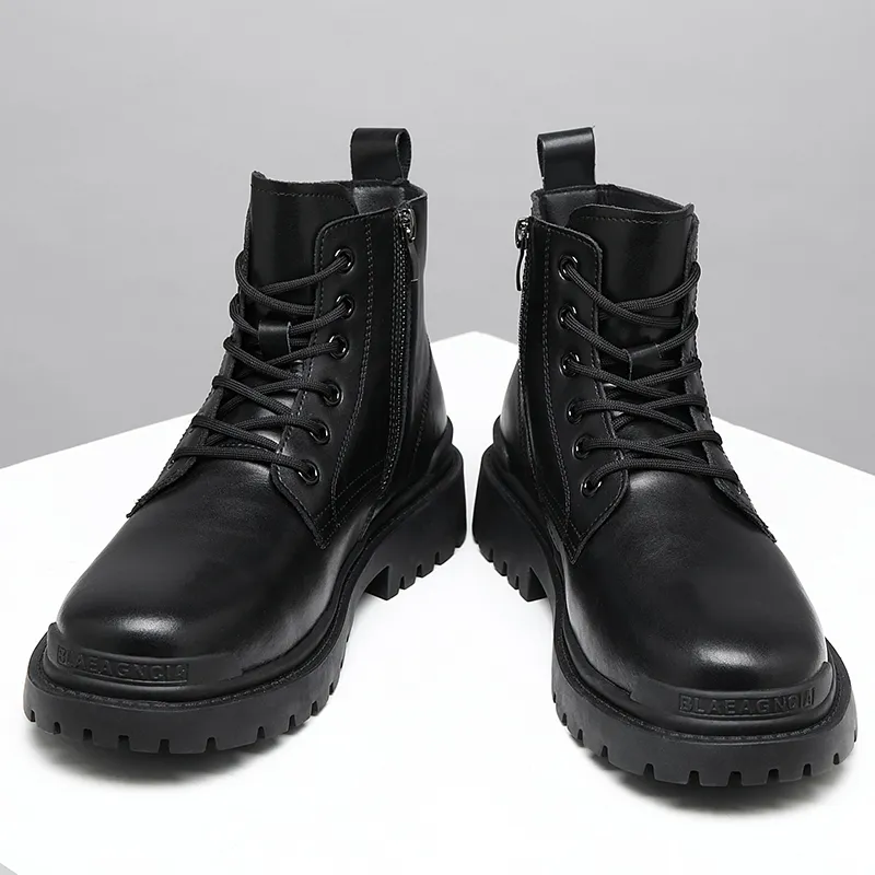 Luxury Black Military black ankle boots for Men Army Combat  
