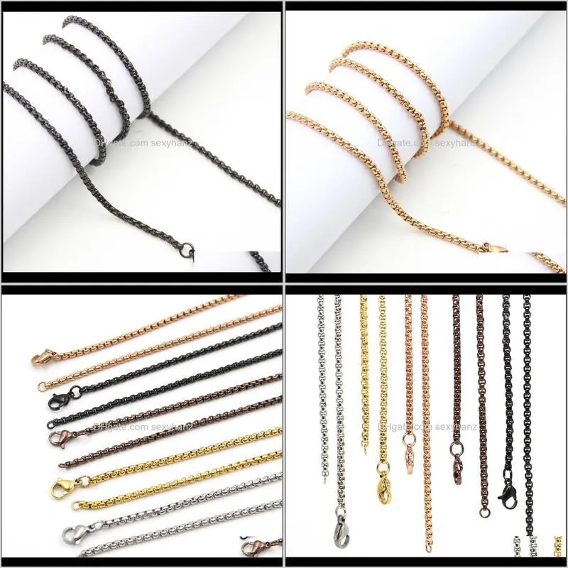 Wholesale chains! 18``,20``,24``,28``,32`` square rolo chain Stainless steel floating locket chains 2.6mm width necklace chain