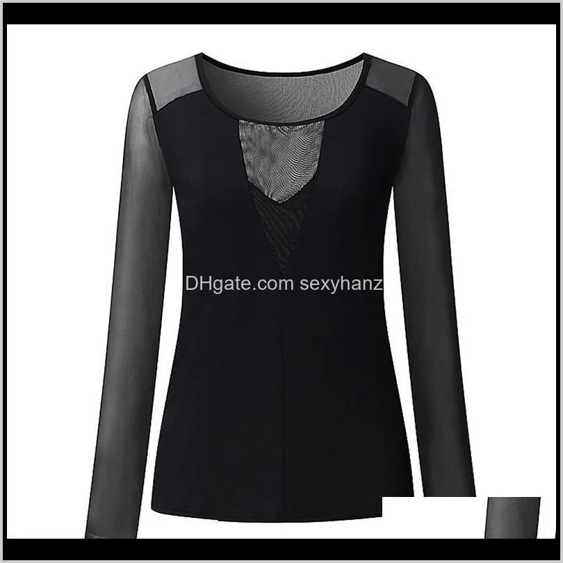 black t shirt women yoga shirt mesh patchwork blouse long sleeve sport fitness womens clothing women tops shirt fall size s-3xl