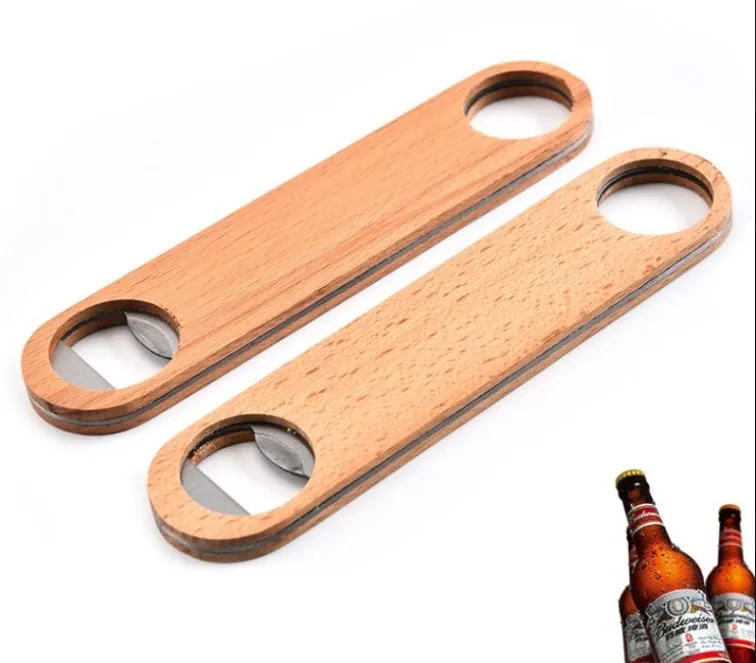 Custom Wood Handle Bottle Openers Bar Blade Beer Opener Vintage Woode Stainless Steel Bartender