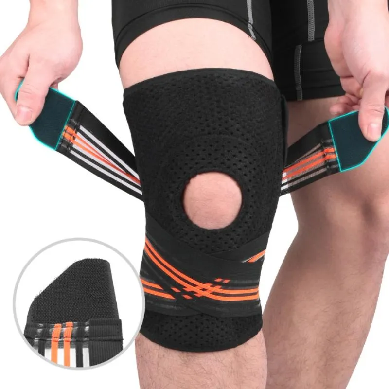 1Pc Adjustable Knee Brace Support Sleeve Patella Stabilizer Protector Wrap For Arthritis Meniscus Tear Pads Fitness Gear ML Elbow &