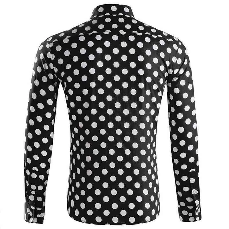 Camisa negra con lunares blancos hombre deals