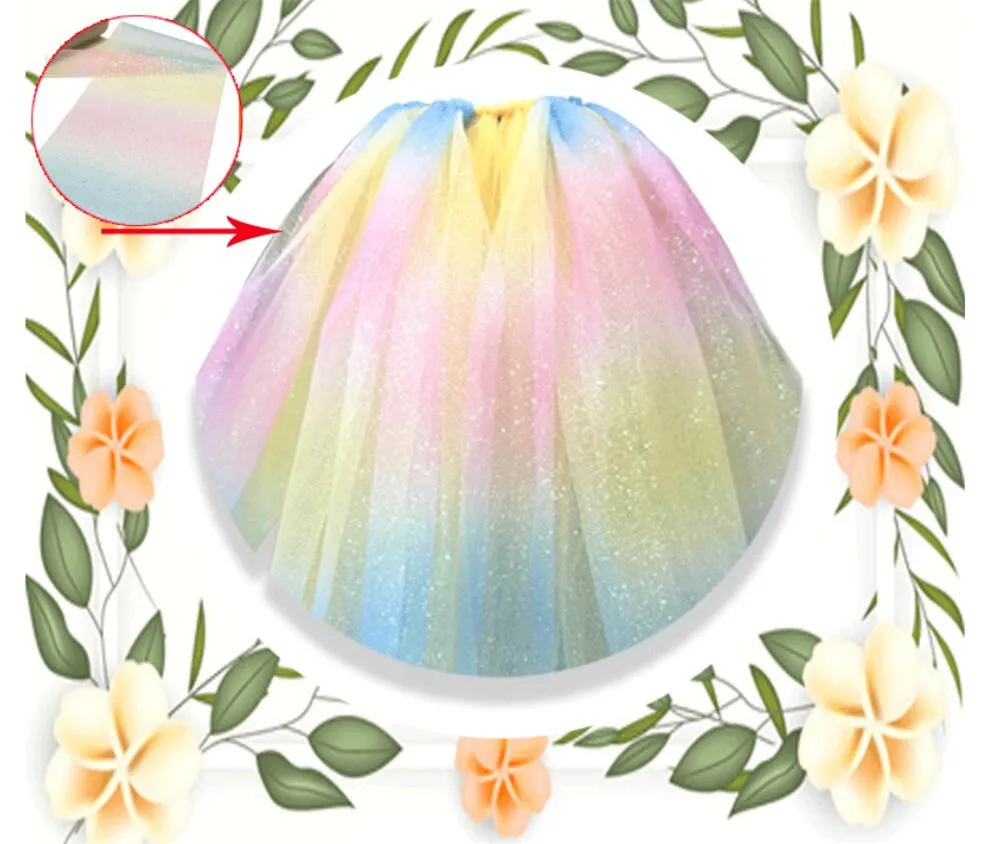 10 Yard/roll Rainbow Glitter Tulle Roll Sequin Crystal Organza Sheer Fabric DIY Craft Gift Tutu Skirt Home Wedding Decoration