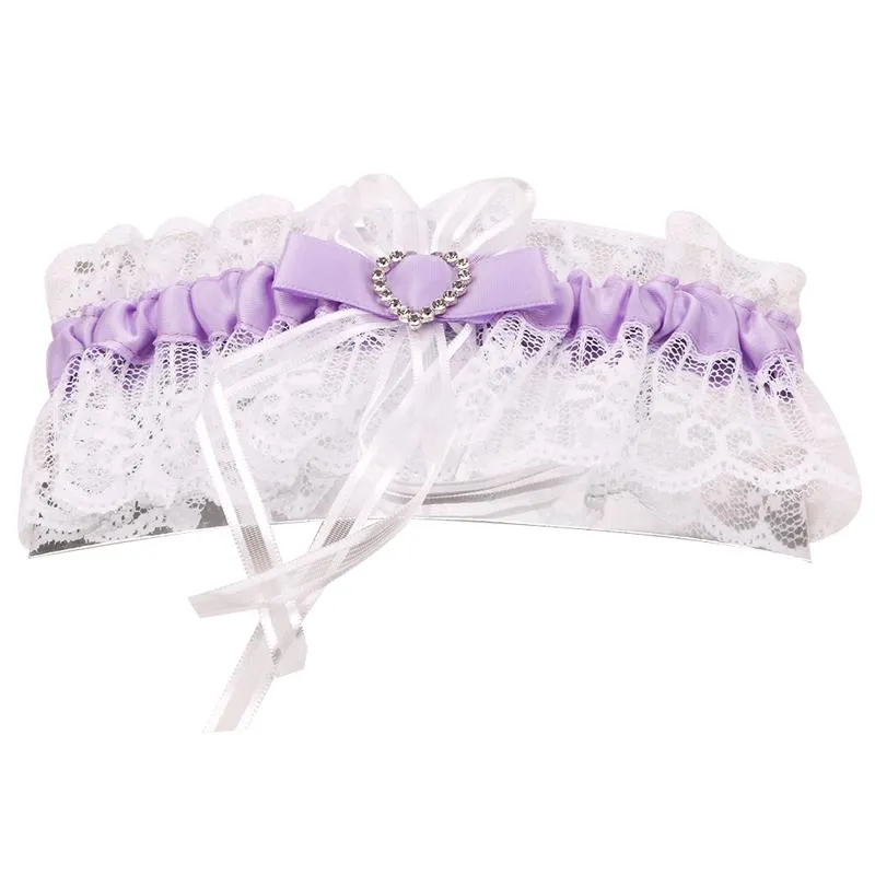 Elegante Vrouwen Kant Mesh Strik Riem Sexy Jarretel Strass Kousenband Voor Bruid Party Bruiloft Been Ringen Garters297O