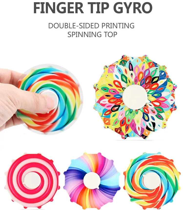 Fidget Toys Double-sided Fingertip Spinning Top Party Rainbow Color Antistress Spin Toy Gift Children's Gifts