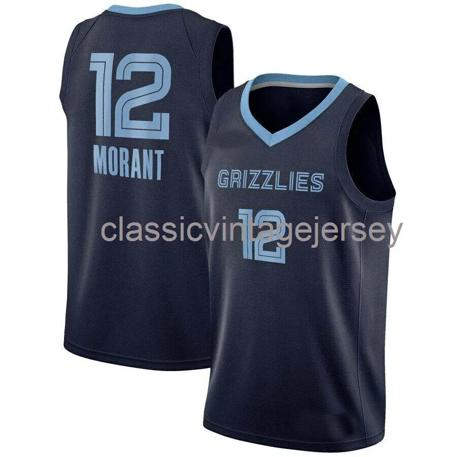 Custom Ja Morant 12 Jersey Stitched Mens Women Youth XS 6XL Basketball Jerseys From