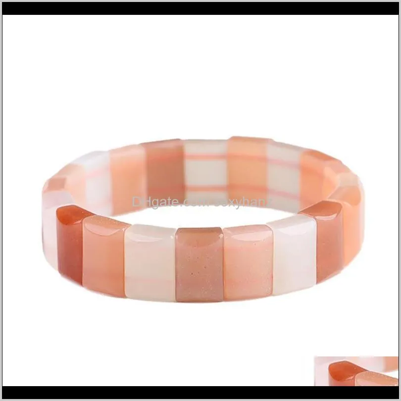 wholesale sun natural stone bracelets orange day light stone hand row lucky for women men wrist positive energy fashion jewelry