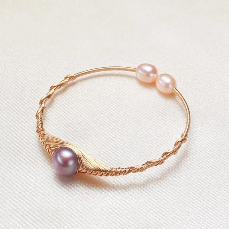 Bangle Tillverkaren direkt ger sötvatten Edison Pearl Winding Bracelet DIY Girls 'smycken grossist