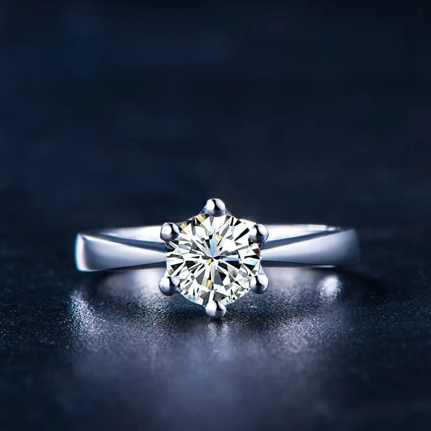 Değerli taş solitaire ring elmas nişan alyans kadınlar için moda mücevher hediyesi ve kumlu