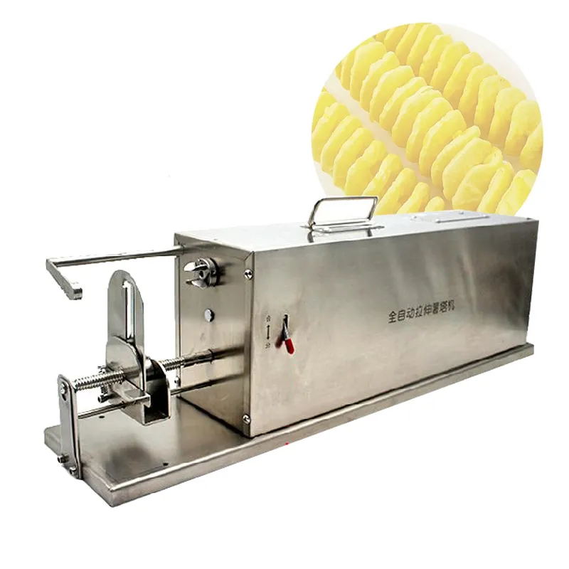 Cortador automático de patatas Tornado de acero inoxidable, cortador eléctrico de patatas en espiral, máquina para hacer patatas fritas
