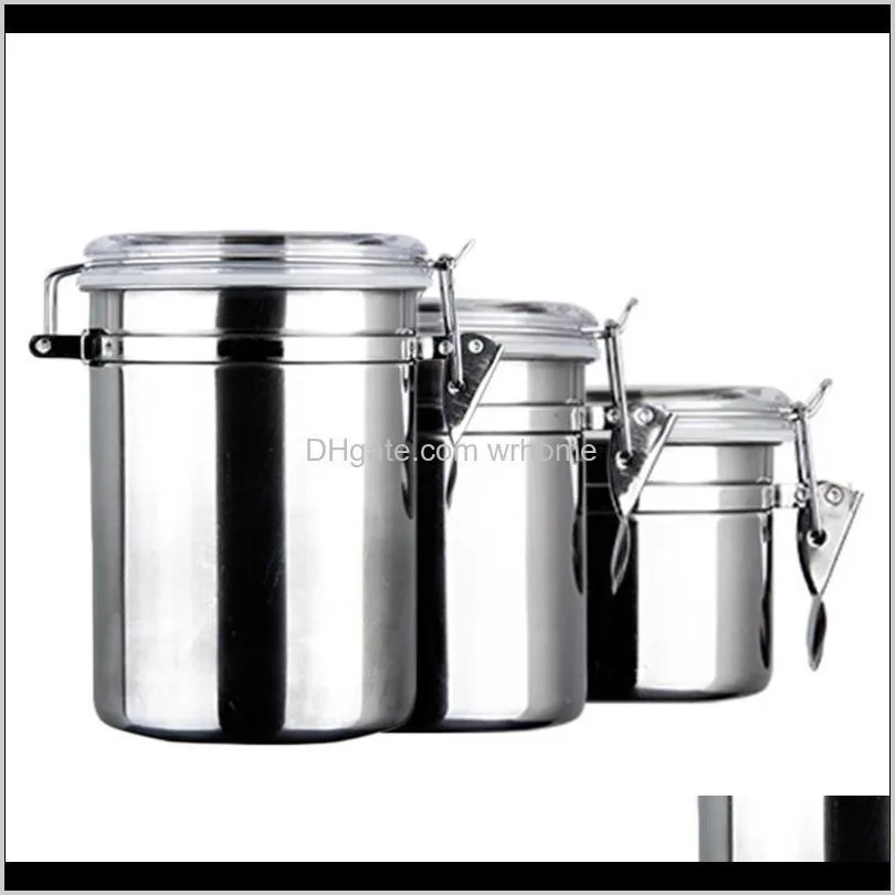 Stainless Steel Kitchen Storage Sealed Jar Leak-proof Rice Beans Nuts Seasoning Spices Bottle -keeping Bottles & Jars