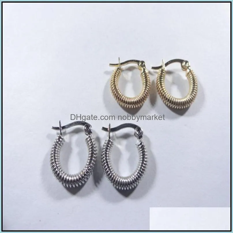 woman earring Hoop 3MM Spring-shaped Circle Clip earrings