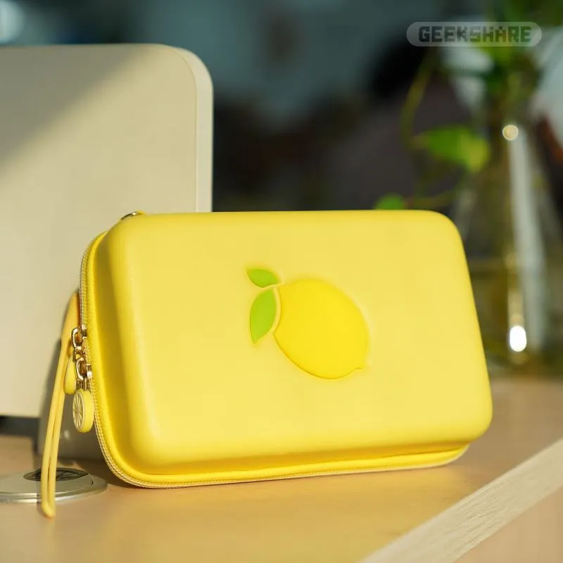 Söt citronvattentät switch förvaringspåse ns box bärbar omslag resväska för speltillbehör kosmetiska väskor fall