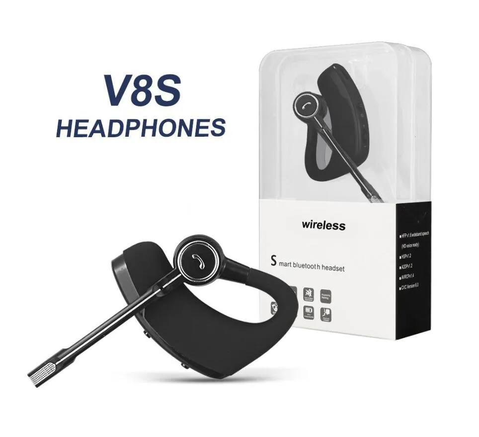 V8 V8s Wireless Bluetooth Aurbellini BUSTHPHONE BUSINESS EARBUDS STERICA CUSTRO CON PACCHETTO