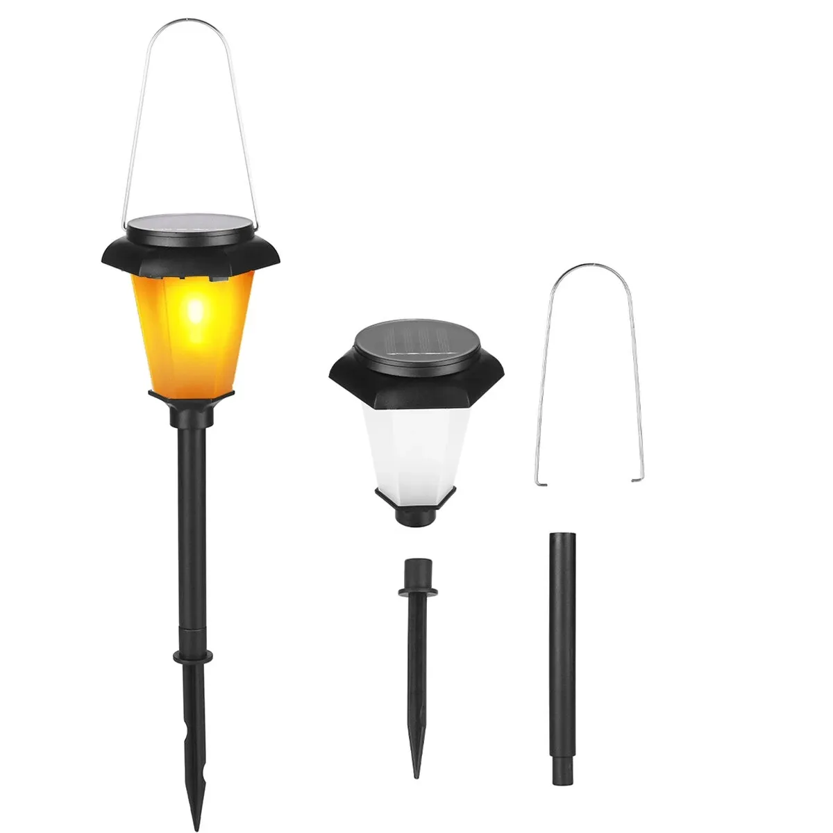 1/4 Pcs 12LED Lumières Solaires De Pelouse Voie Paysage Jardin Patio Lampe À Flamme Étanche - 1pc