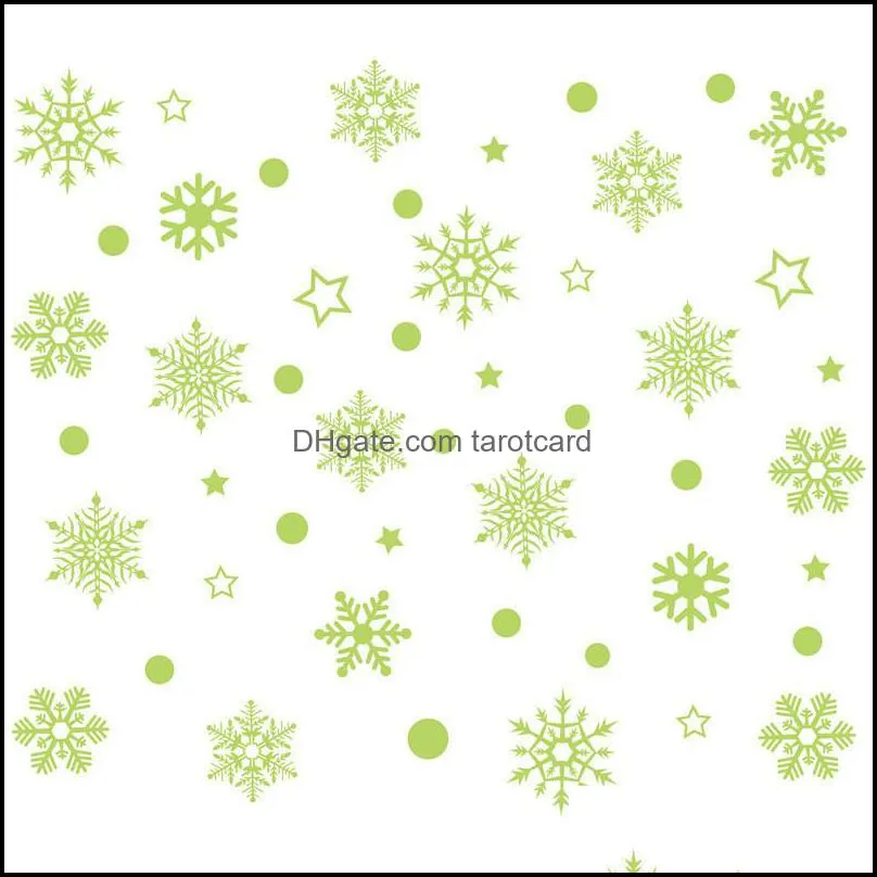 Christmas Luminous Stickers Snowflake Fluorescent Xmas Wall Sticker Merry Christmas Children`s Bedroom Decoration Dhl Wholesale
