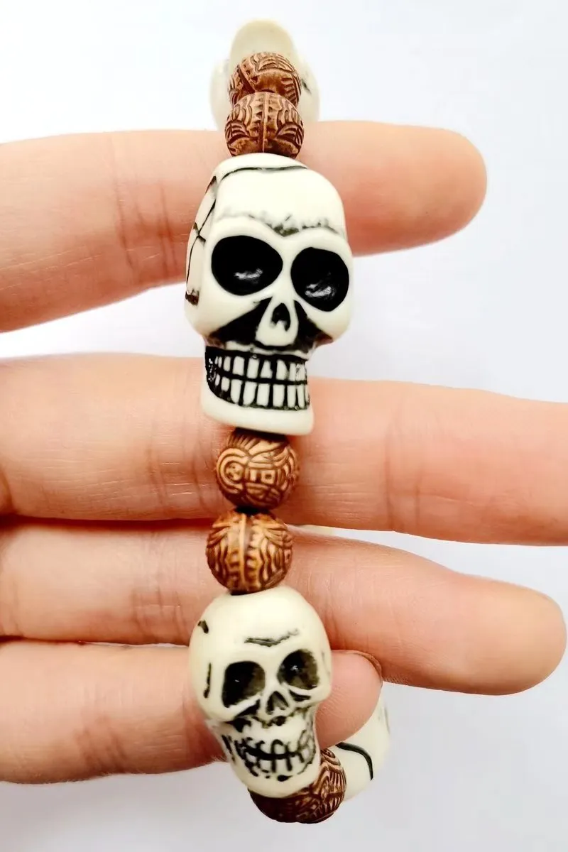 Vintage Lucite Skull Beads