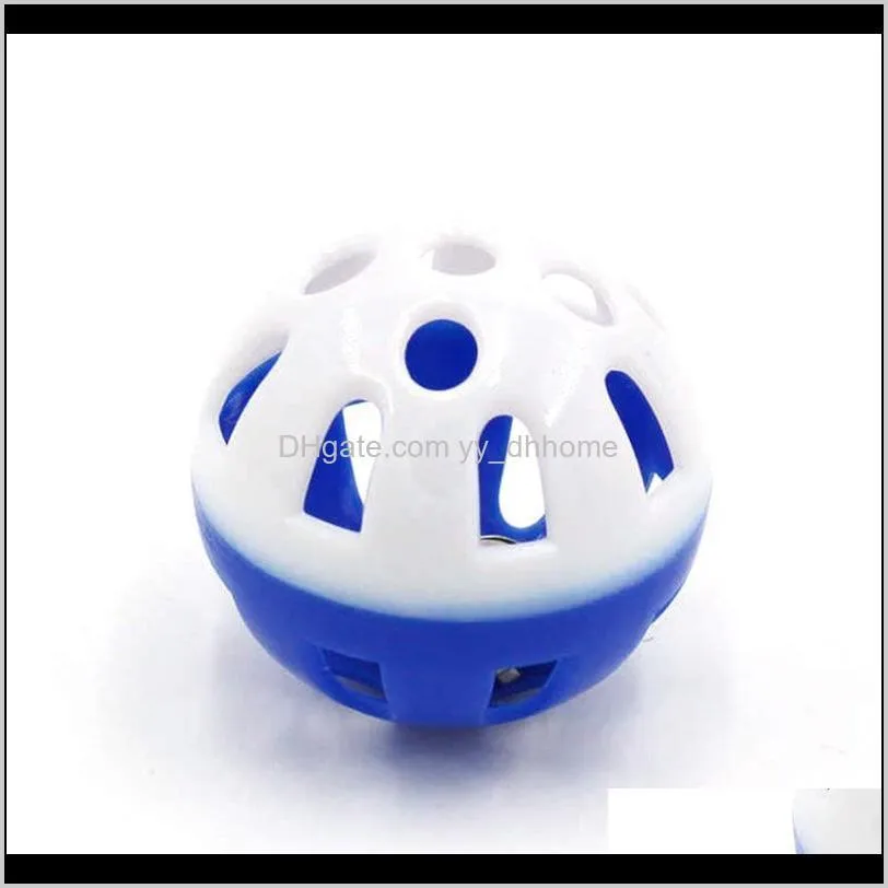 cat toy bell sounding ball plastic hollow the double chromosphere interactive toys pet supplies from stock