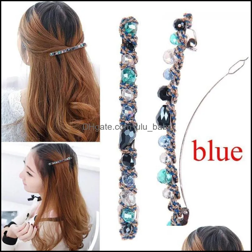 Hair Clips & Barrettes Imixlot Est Long Clip Crystal Colorful Accessories Women Romantic Hairpin Jewelry Gifts Daily Use