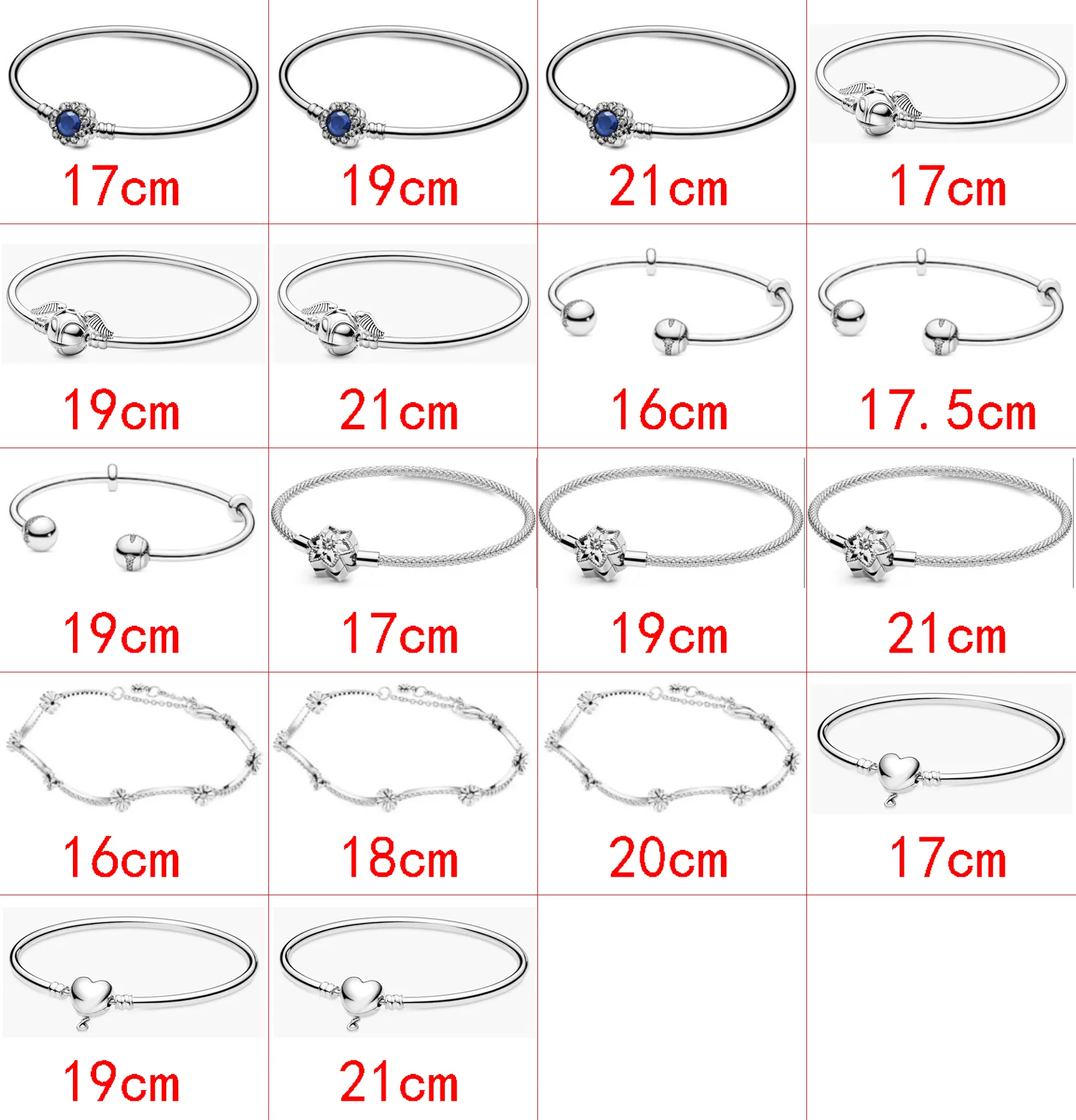 2021 New 925 Sterling Silver Fashion Classic Trend DIY Cartoon Creative Gorgeous Basic Chain Bracelet Jewelry Factory Direct Sales