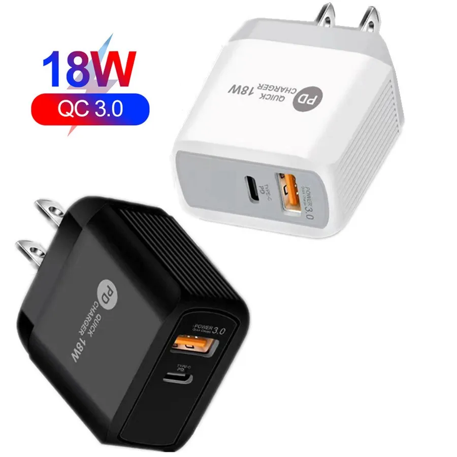 QC3.0 Quick type c charger 18W 12W 20W PD USB C Wall Chargers Eu US UK Adapter For IPhone 12 13 14 Samsung Htc PC Android phone