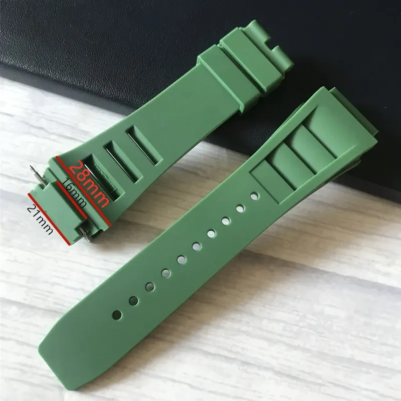 28mm Silicone Rubber Spring Bar Watch Band -rem för RM RM0112642