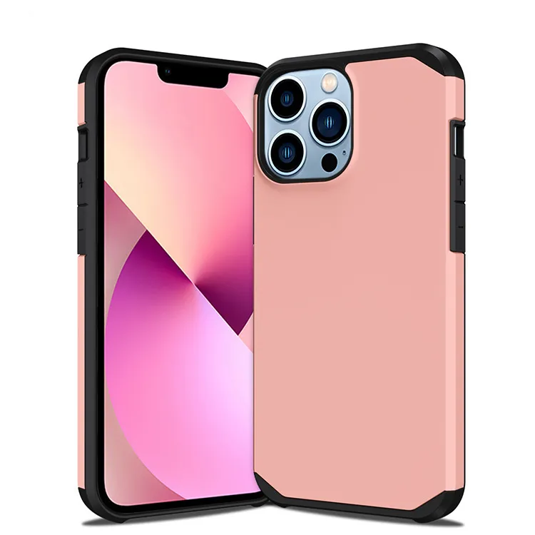 Fundas delgadas a prueba de golpes de doble capa para iPhone 6 6s 7 8 Plus X Xs Max 11 Pro 12 13 cubierta trasera dura