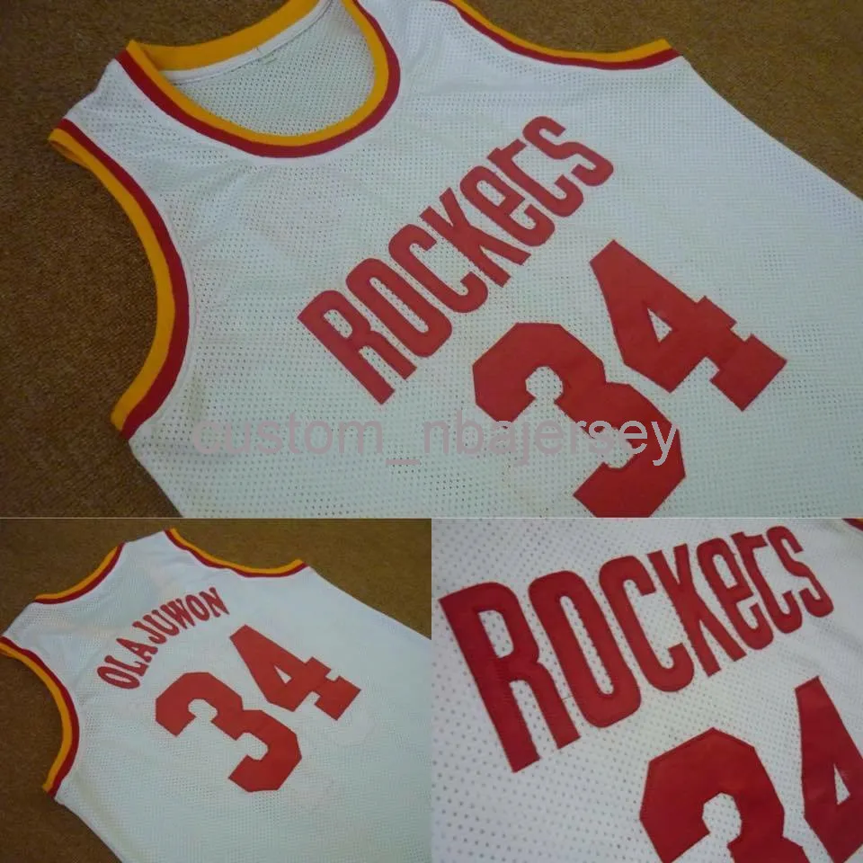 Uomo Donna Gioventù HAKEEM OLAJUWON HOME CLASSICS BASKET JERSEY cucito nome personalizzato qualsiasi numero