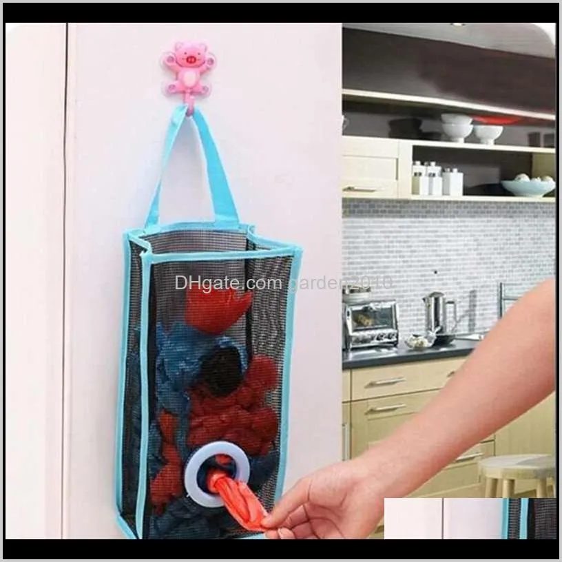 Kitchen Hanging Type Breathable Mesh Grid Garbage Bags Storage Bag Rubbish Extraction Pouch Orgnizer Kjexr Bfe75