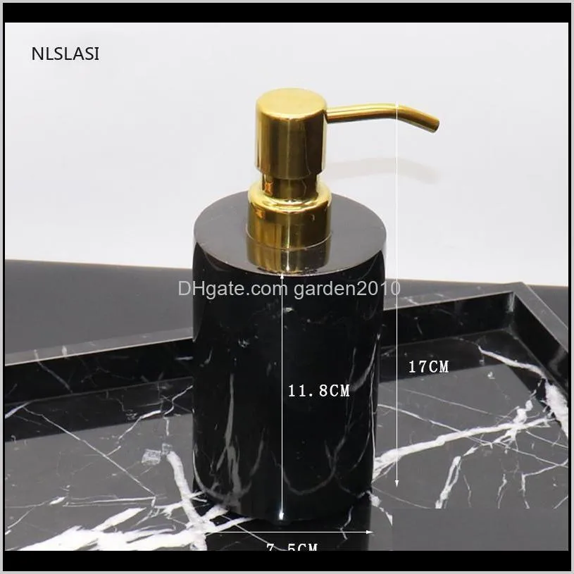 nordic style marble material bathroom accessories supplies soap dispenser mouth cup toothbrush holder soap dish cotton swab box