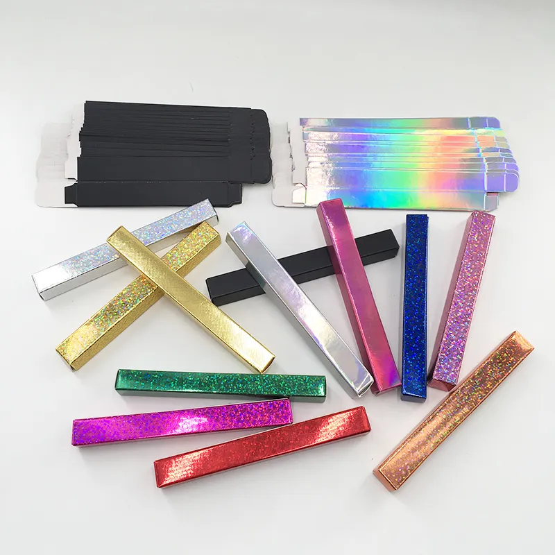 Glittered Eyeliners Zacht rechthoekig pakket voor zelfklevende waterdichte aangepaste groothandel wenkbrauwborstel case eyeliner pen box