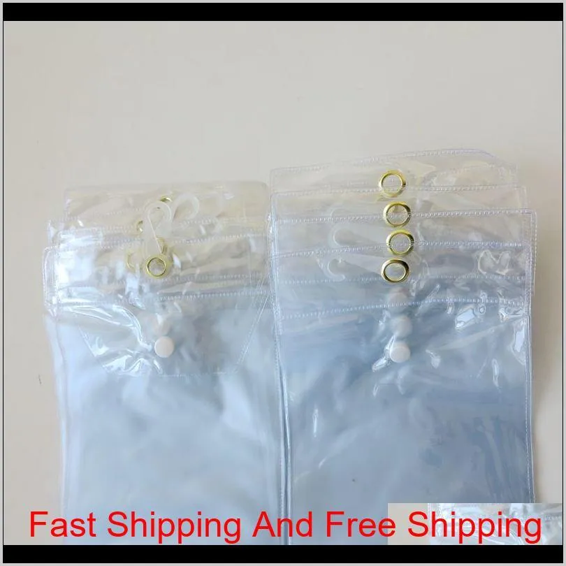 pvc plastic package bags packing bags with pothhook 12-26inch for packing hair wefts human hair extensions button closure