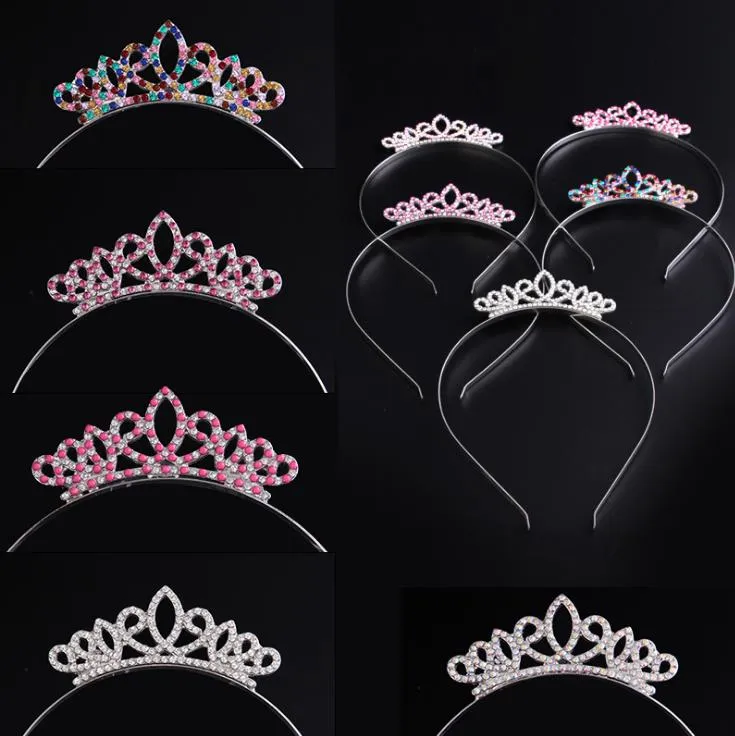 Mädchen Prinzessin Strass Krone Haar Sticks Kinder Bunte Kristall Tiara Stirnband Geburtstag Party Prom Dekoration Lieferungen