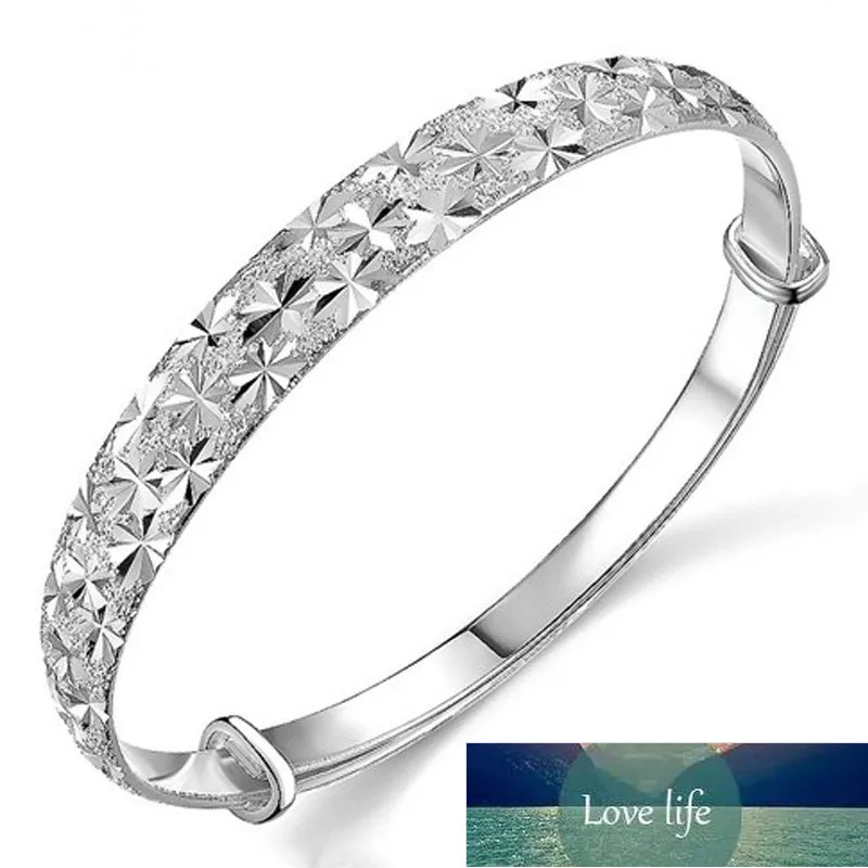 100% 925 Sterling Silver Moda Full Star Senhoras Bangles Jóias Mulher Não Fade Atacado Bangle Barato Presente de Aniversário Preço de Fábrica Especialista Qualidade Mais Recente Estilo