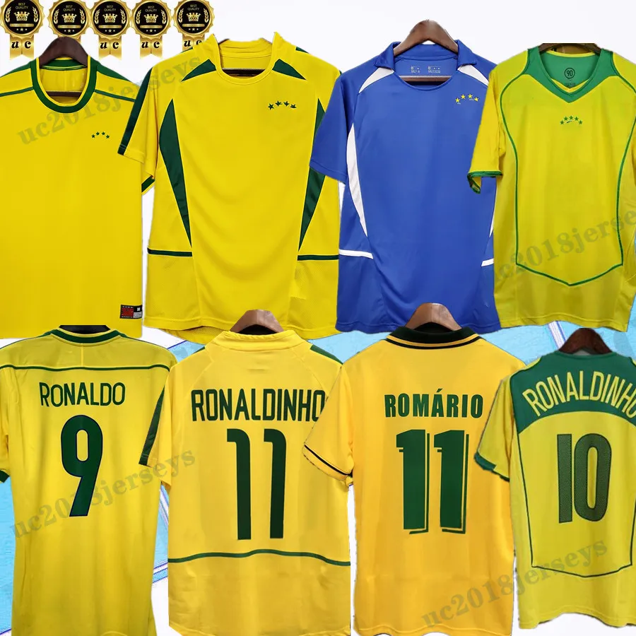 Save Big on Bulk Brazil Retro Soccer Jersey Brazil Soccer Jersey 1998 2024  Retro Football Shirts Romario Ronaldo Ronaldinho Polyester Home Away Quick  ..., image size:900x900