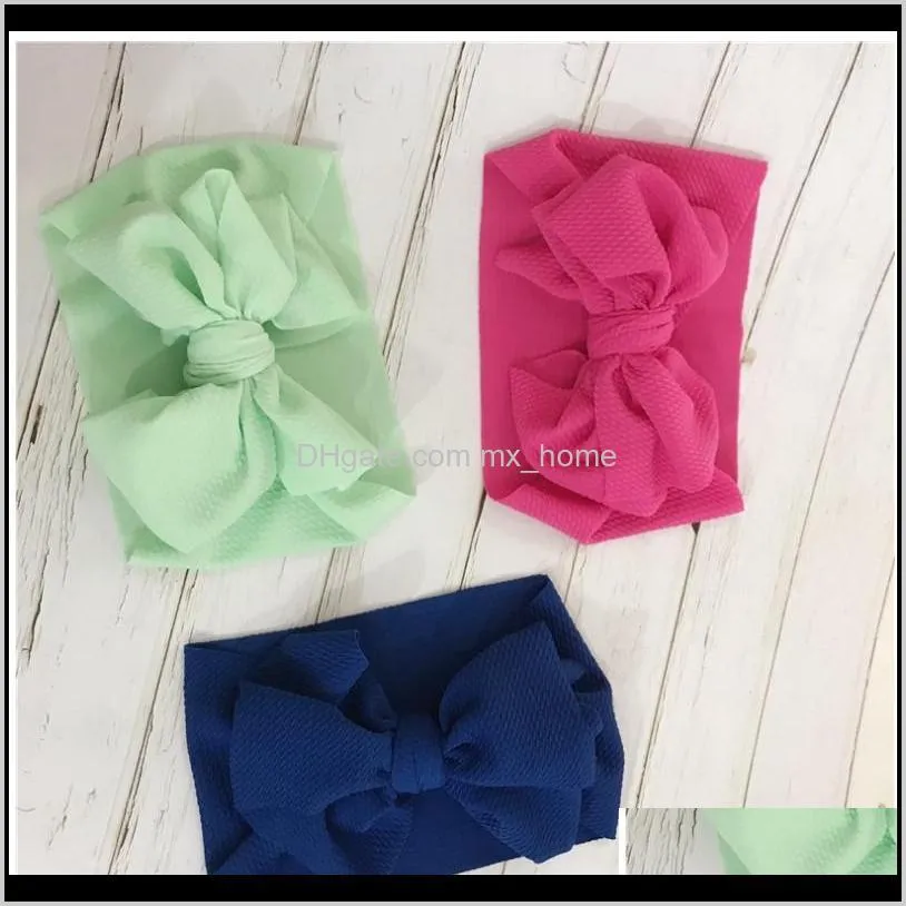 10 colors baby large bow girls headband 7 inch big bowknot headwrap kids bow for hair cotton wide head turban infant newborn headbands