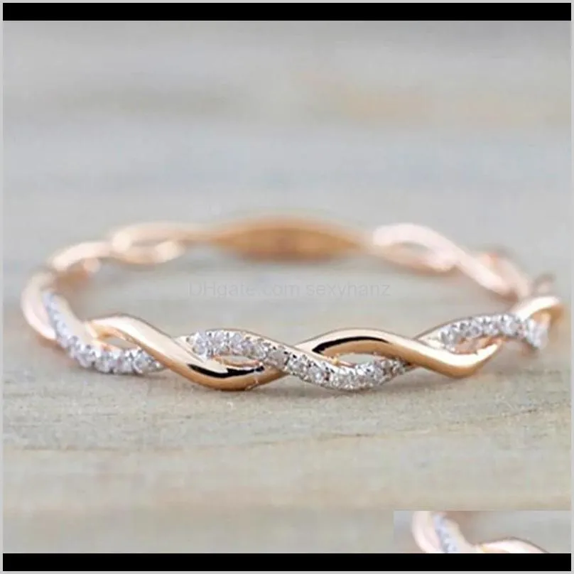 round rings for women thin rose gold color twist rope stacking wedding rings jewelry in stainless steel 10pcs