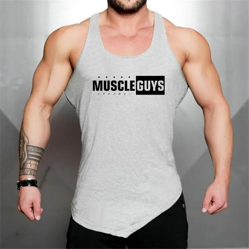 Merk sportscholen tank top mannen kleding zomer fitness kleding canotta bodybuilding shirt mouwloze singlet spier vest tanktop 210421
