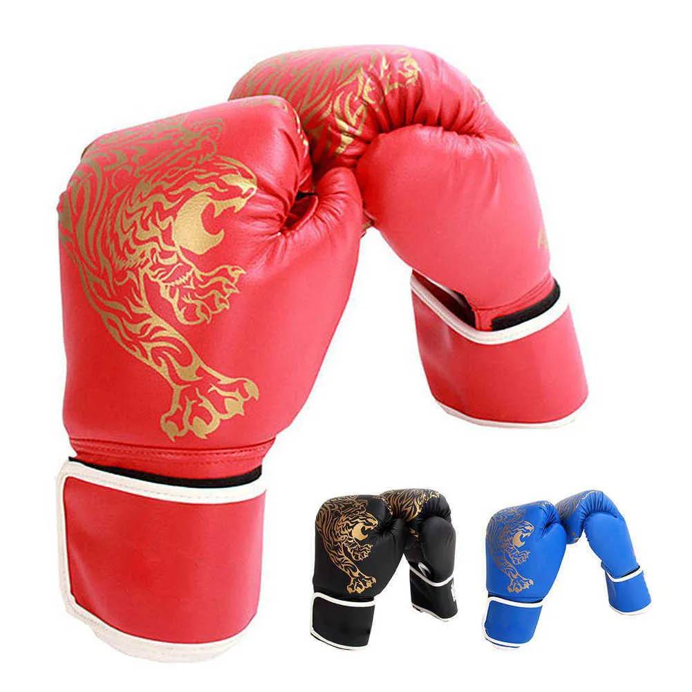 1 paire adultes enfants enfants gants de boxe flamme maille respirant PU cuir entraînement gants de combat Sanda boxe gants d'entraînement