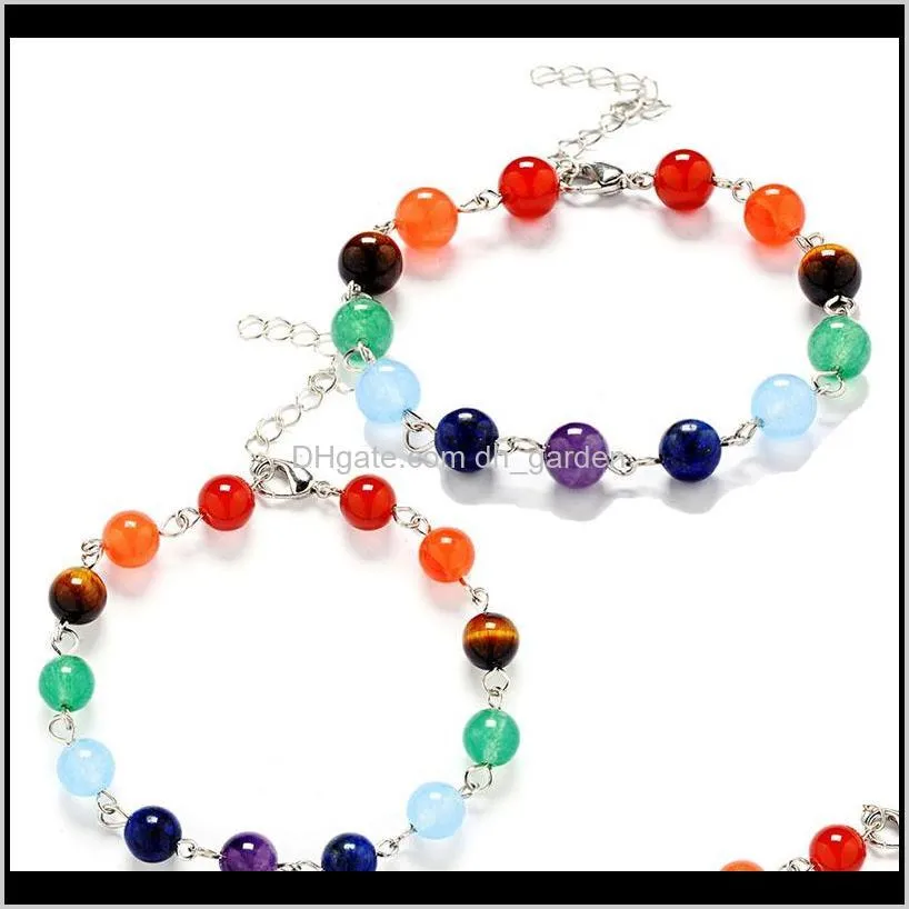 yoga 7 chakra healing balance bracelet natural stone bracelets bangle cuff inspired jewelry for women children 162109