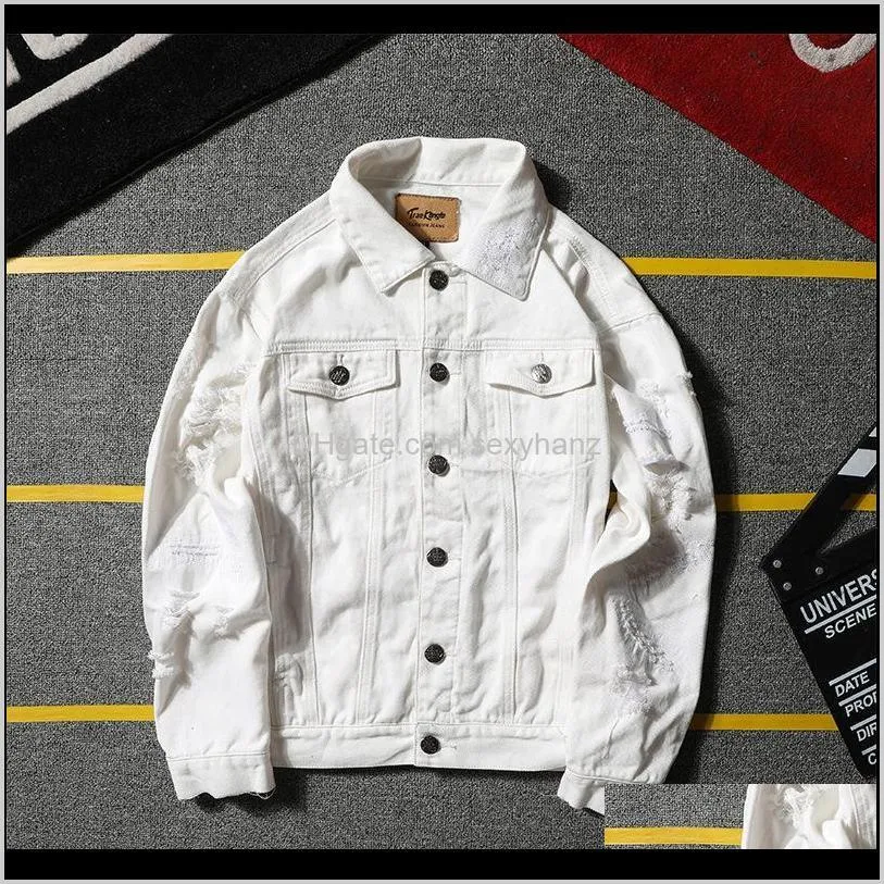 men`s denim jacket men windbreaker streetwear jeans jacket homme casual fashion coat pink white black 5xl1