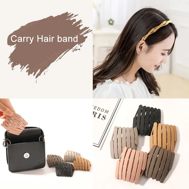 Fashion Collapsible Carry Women Girls Bezel Hairband Headband Korean Stlye Beach Elegant Hair Accessories Headwrap Headwear