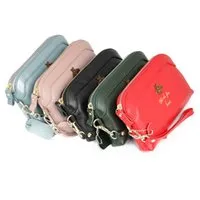 Lovely cute bee woman clutch wallet fashion zipper soft genuine leather purse for women girls female detachable wrist strap