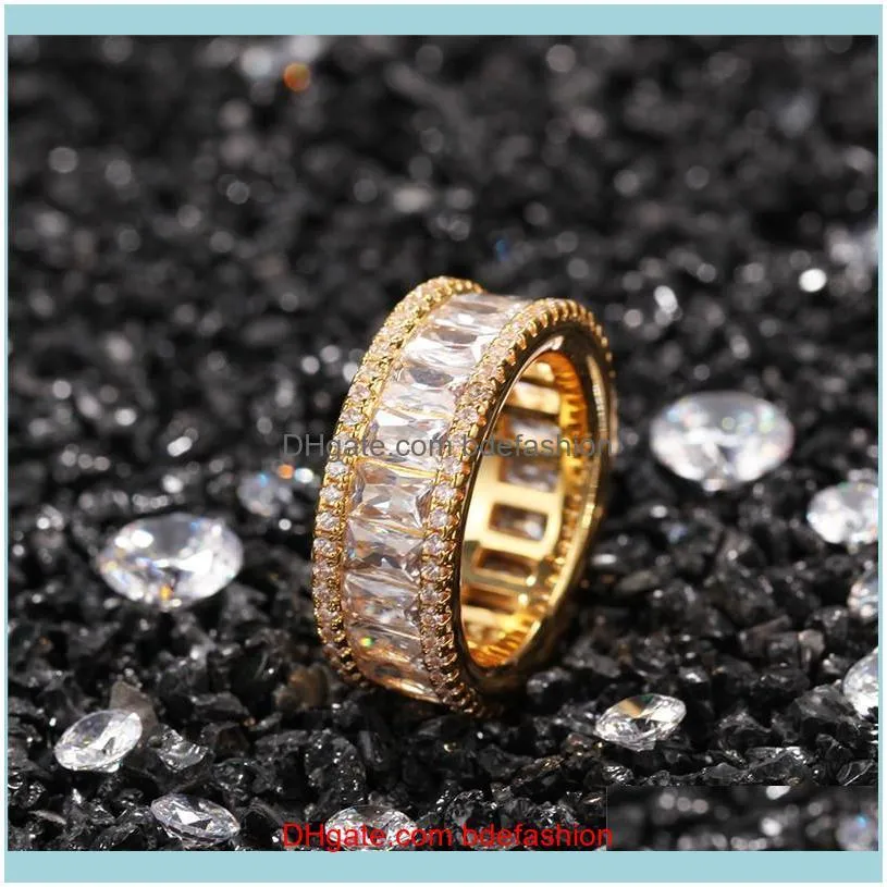 Yellow White Gold Plated Bling T CZ Diamond Rings for Men Women for Party Wedding Nice Gift